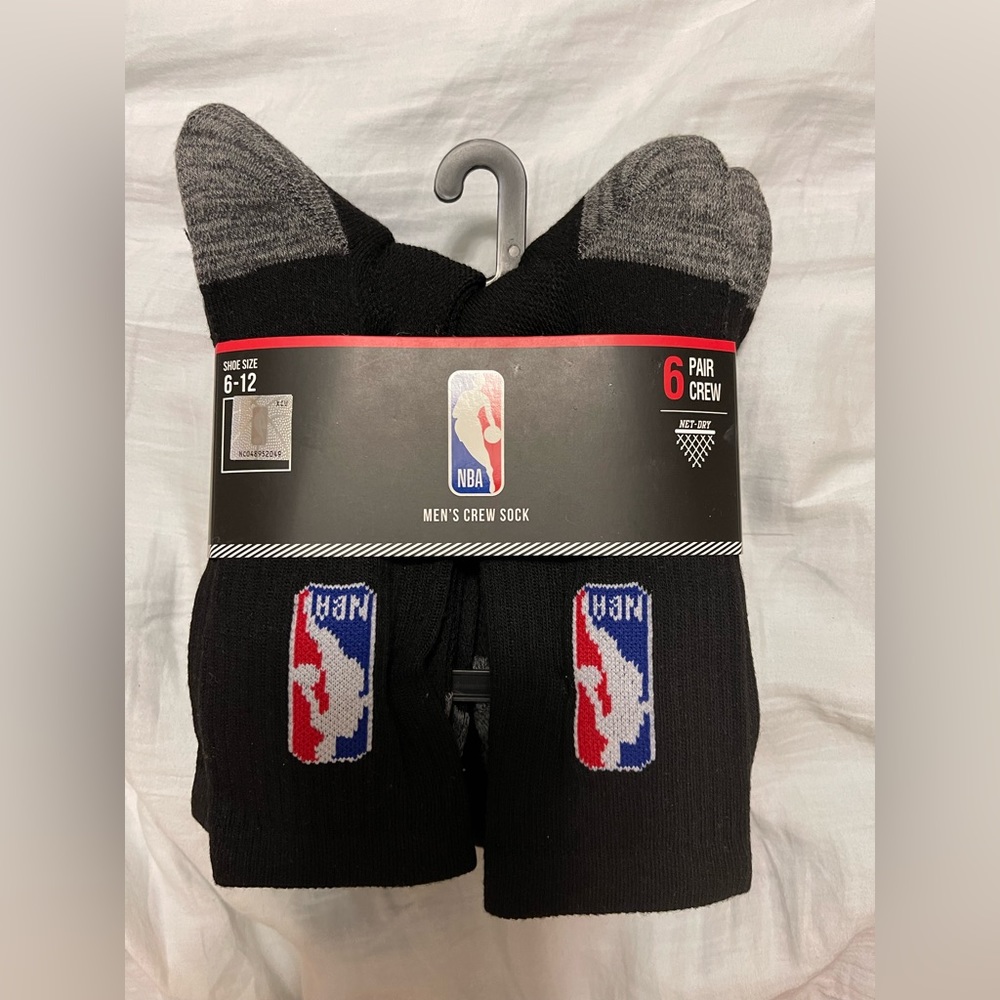NBA Men’s Crew Sock 6 Pair (black)